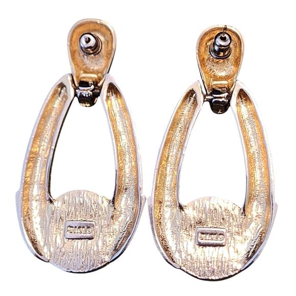 Paolo Gucci Two-Tone Coin Door Knocker Earrings, Vintage - Picture 3 of 3